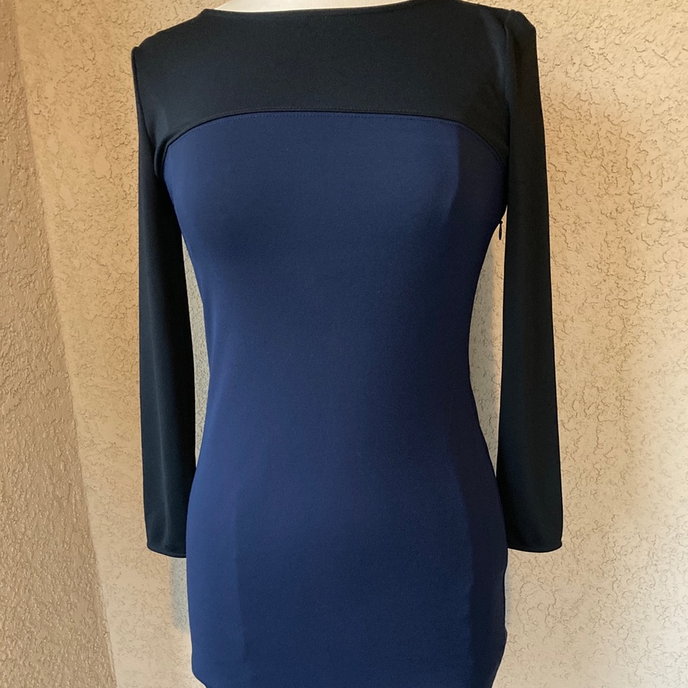 Banana Republic Long Sleeves Black/Blue Dress